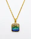 Square Golden-Green-Blue Glitter Necklace 5.webp