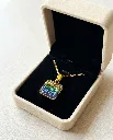 Square Golden-Green-Blue Glitter Necklace 6.webp