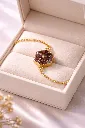 Ruby Glow Hex Resin Bracelet 6.webp