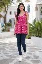 Pink Printed Short Sleeveless Waist-Length Kurti with Tie-Up Shoulder Straps 3.webp