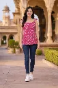 Pink Printed Short Sleeveless Waist-Length Kurti with Tie-Up Shoulder Straps 7.webp