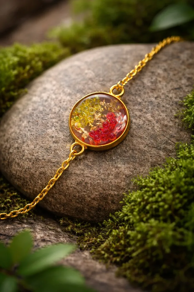 Red & Golden Resin Bracelet 2.webp