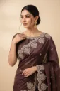 Berry Wine Jimmy Choo Style Saree with Elegant White Embroidery 4.webp