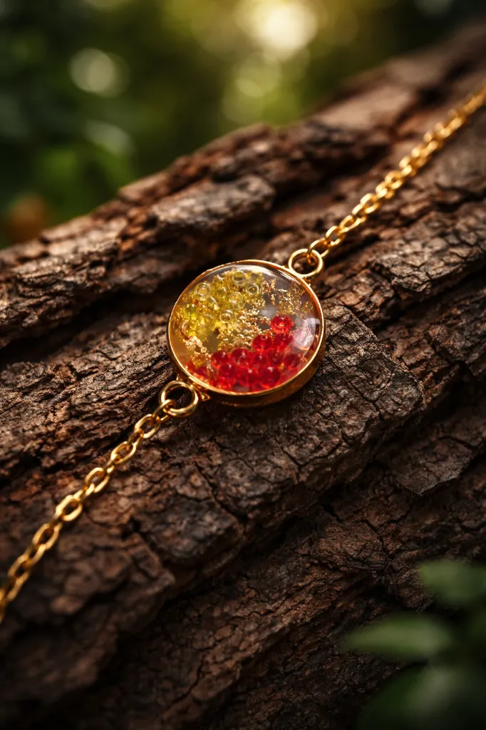 Red & Golden Resin Bracelet 1.webp