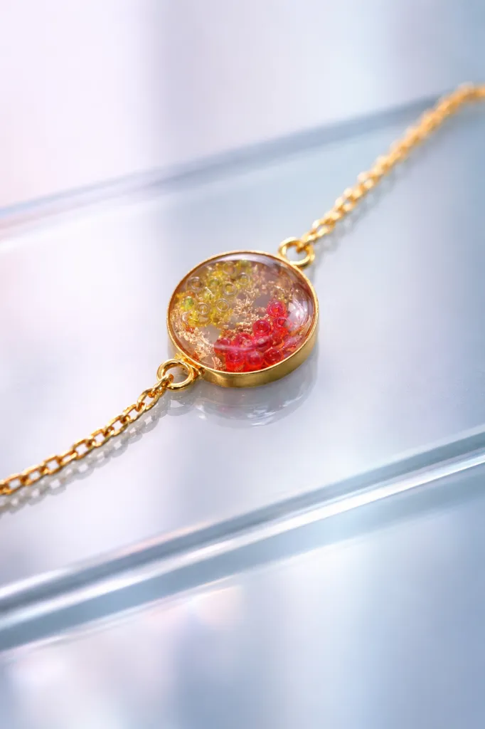 Red & Golden Resin Bracelet 6.webp