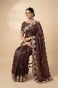 Berry Wine Jimmy Choo Style Saree with Elegant White Embroidery 3.webp