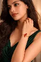 Quadrilateral Red & Golden Resin Bracelet 9.webp