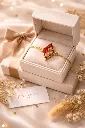 Quadrilateral Red & Golden Resin Bracelet 7.webp