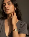 Handcrafted Resin Bracelet with Golden Chain - Hexagonal Shaped 13.webp