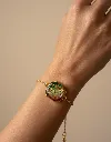 Handcrafted Resin Bracelet with Golden Chain - Hexagonal Shaped 12.webp
