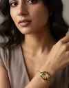 Handcrafted Resin Bracelet with Golden Chain - Hexagonal Shaped 6.webp