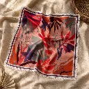 Floral Satin Silk Feel Square Scarf with Lace Border 3.webp