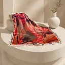 Floral Satin Silk Feel Square Scarf with Lace Border 4.webp