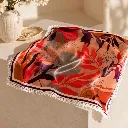 Floral Satin Silk Feel Square Scarf with Lace Border 5.webp
