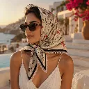 Botanical Floral Satin Square Scarf 6.webp