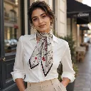 Botanical Floral Satin Square Scarf 5.webp