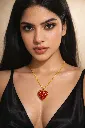 Crimson Spark Heart Resin Pendant Necklace 13.webp