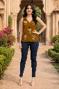 Mustard Cotton Sleeveless Short Kurti 11.webp