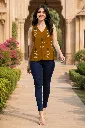 Mustard Cotton Sleeveless Short Kurti 9.webp