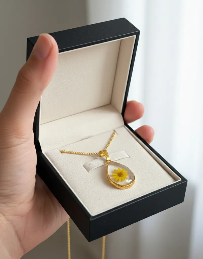 Blossom Leaf Resin Pendant with Chain 8.webp