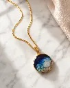 Ocean Shell Resin Pendant Necklace – Blue Beach-Inspired 2.webp