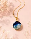 Ocean Shell Resin Pendant Necklace – Blue Beach-Inspired 4.webp