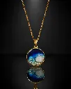 Ocean Shell Resin Pendant Necklace – Blue Beach-Inspired 3.webp