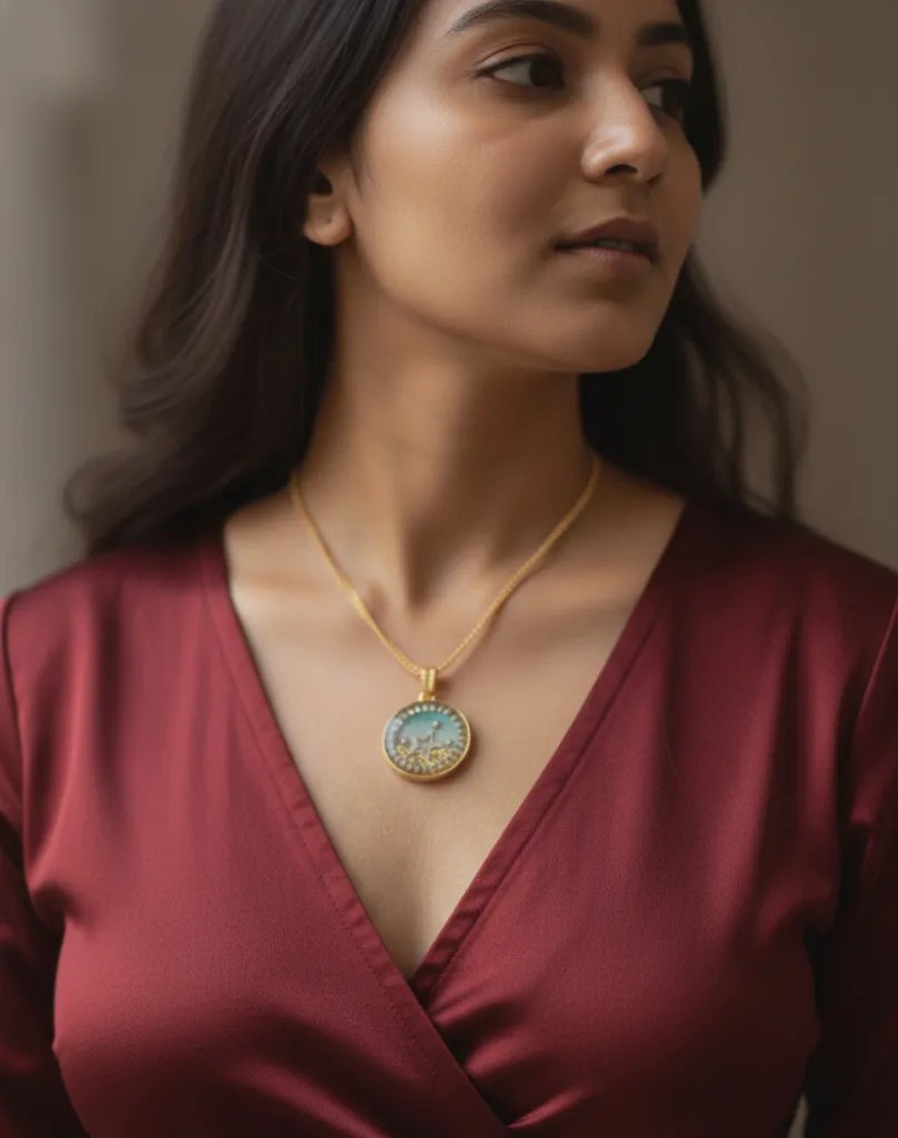Sea Theme - Round Resin Pendant with Chain 5.webp