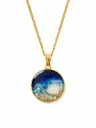 Ocean Shell Resin Pendant Necklace for Women – Blue Beach-Inspired
