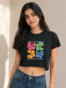 Wear Your Confidence Flower Print Floral Graphic Women's Crop Top