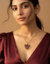 Rose Petal Heart Shaped Resin Necklace