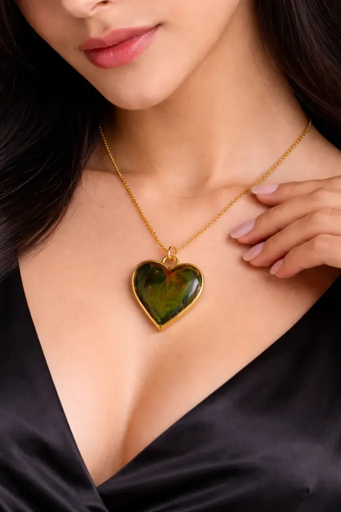 Heart Resin Pendant Necklace