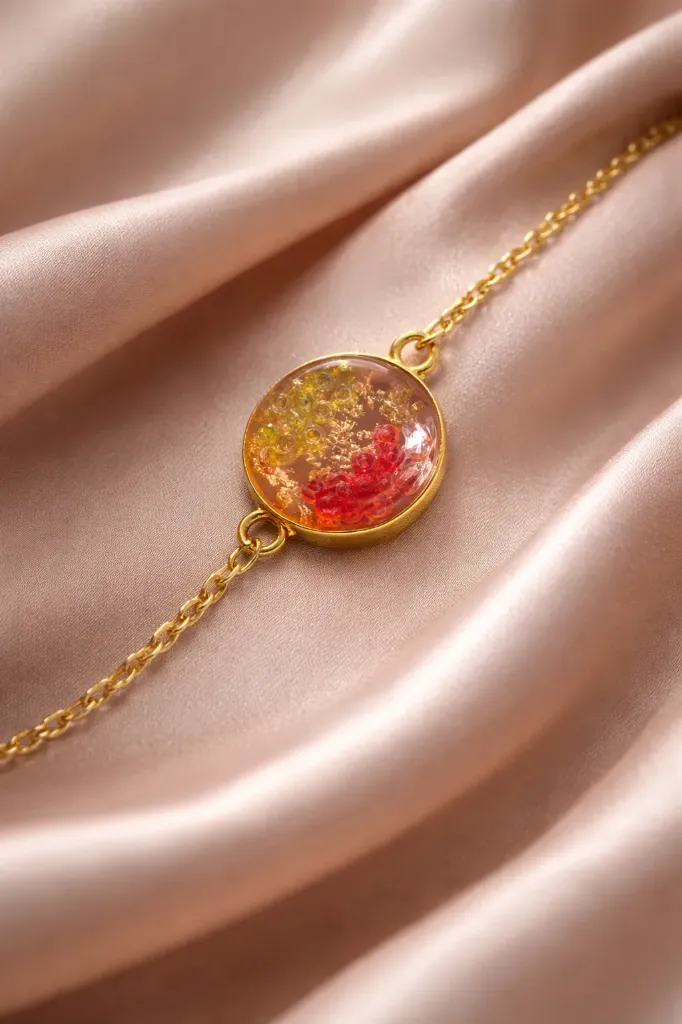 Red & Golden Resin Bracelet