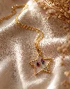 Star Floral Resin Pendant Necklace  Handmade Jewelry